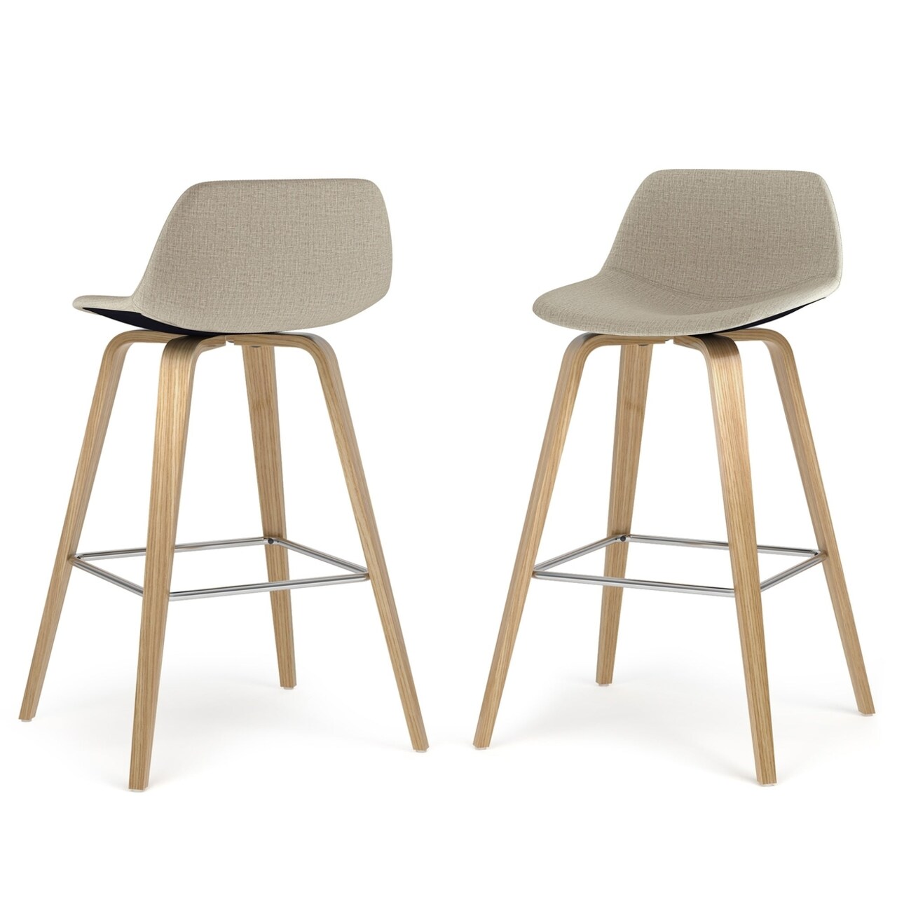 Randolph Counter Height Stool Set Of 2 Oak Bentwood Retro Modern Design